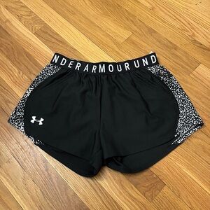 Under Armour Women's Black Shorts with White Pattern